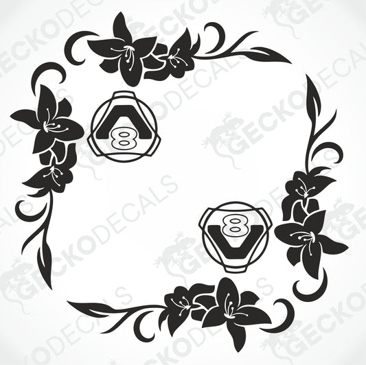 SCANIA FLORAL V8 SIDE WINDOW DECALS