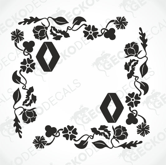 RENAULT FLORAL  SIDE WINDOW DECALS