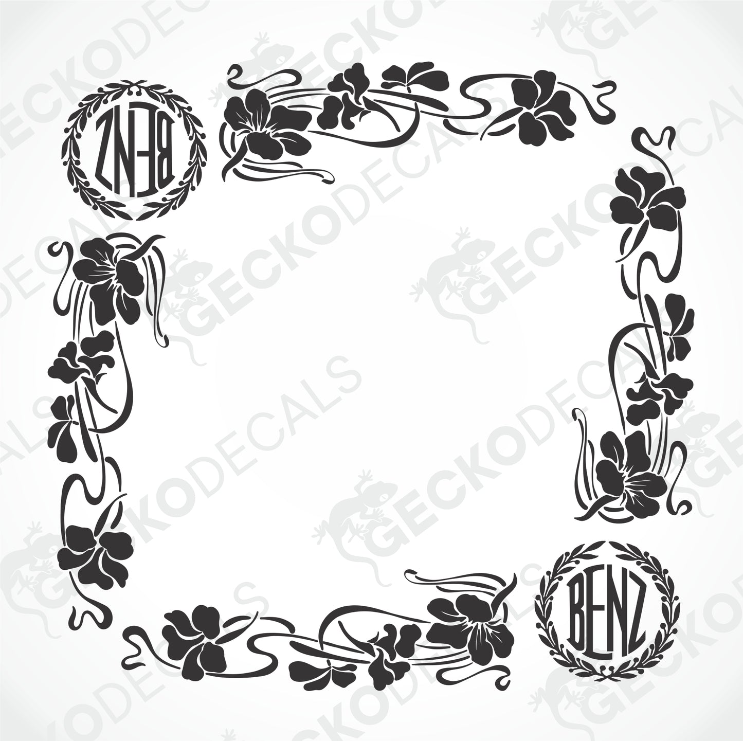 MERCEDES-BENZ FLORAL SIDE WINDOW DECALS