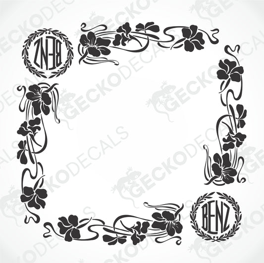 MERCEDES-BENZ FLORAL SIDE WINDOW DECALS