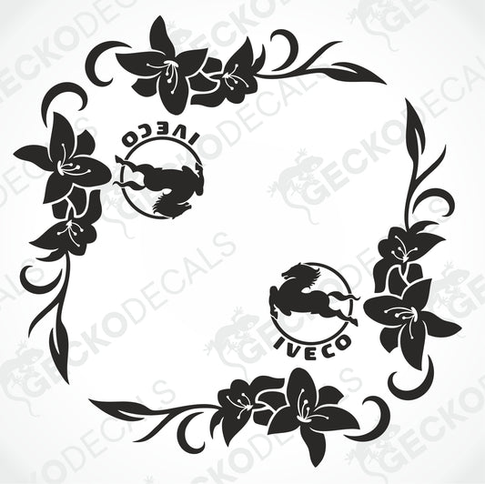 IVECO FLORAL SIDE WINDOW DECALS