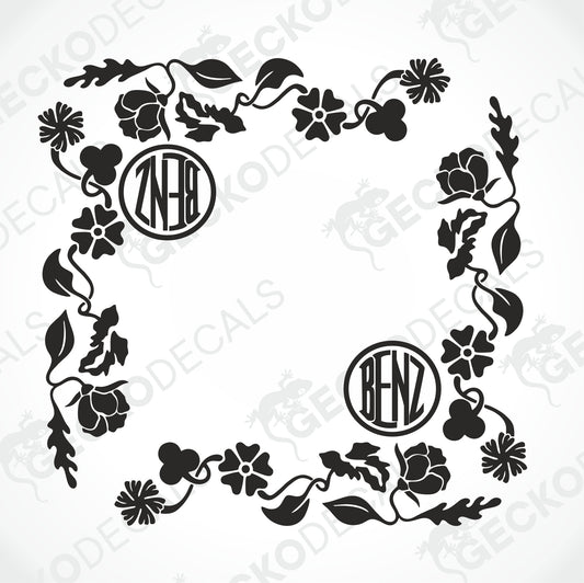 BENZ FLORAL SIDE WINDOW DECALS