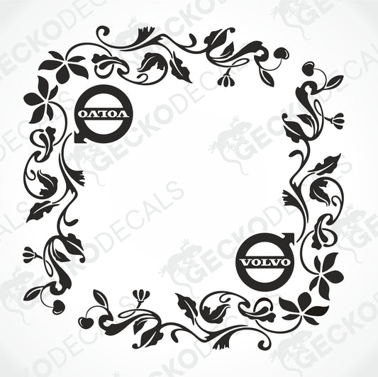 VOLVO FLORAL SIDE WINDOW DECALS