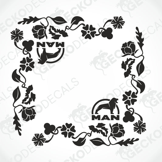 MAN FLORAL SIDE WINDOW DECALS