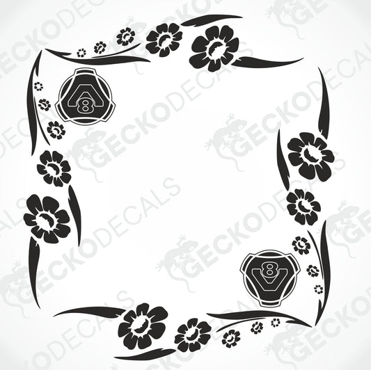 SCANIA FLORAL V8 SIDE WINDOW DECALS