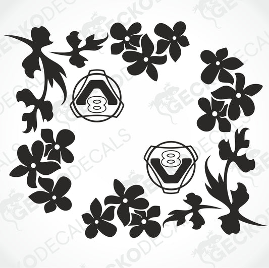 SCANIA FLORAL V8 SIDE WINDOW DECALS