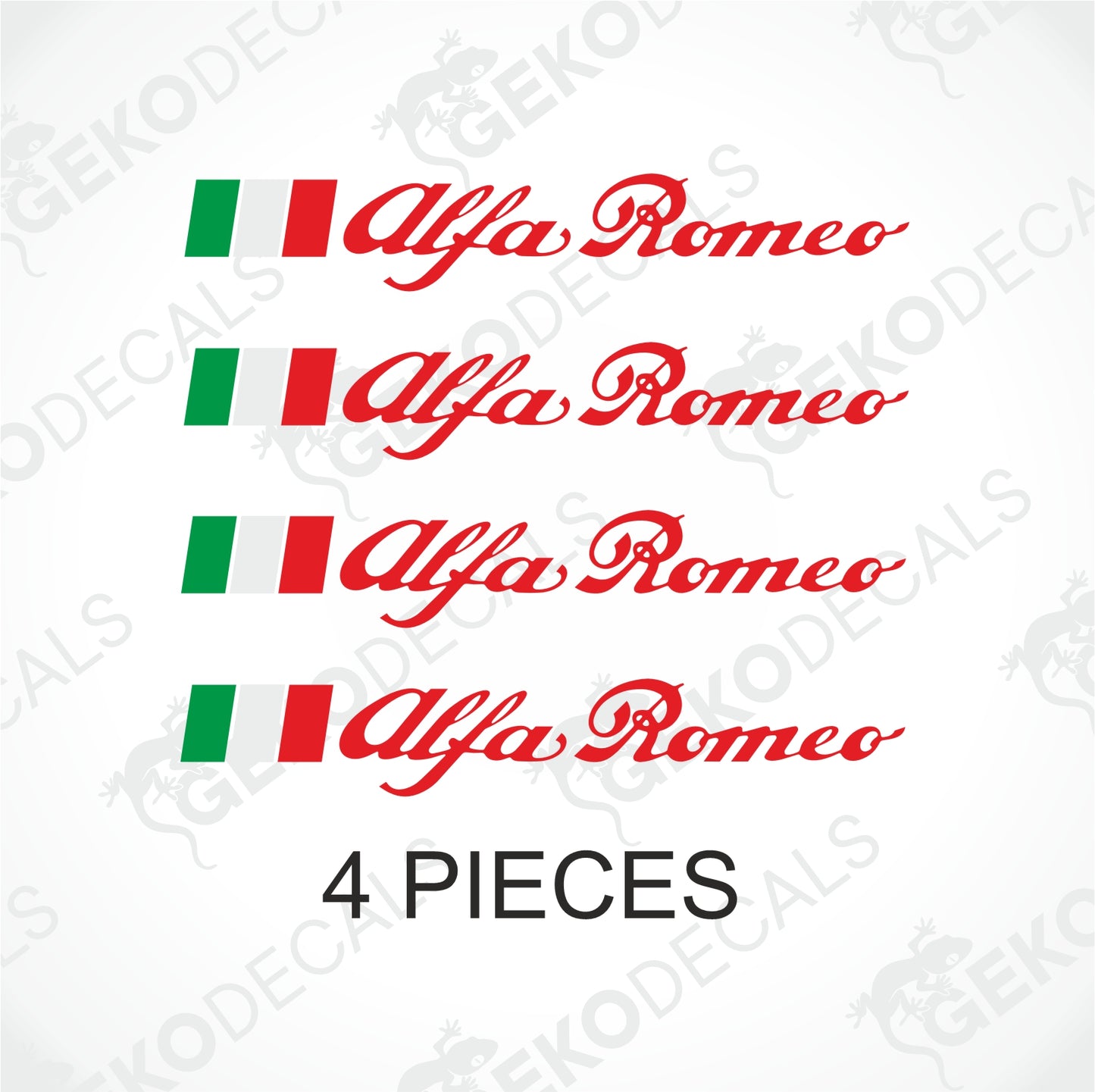 ALFA ROMEO WHEEL DECAL WITH ITALY FLAG