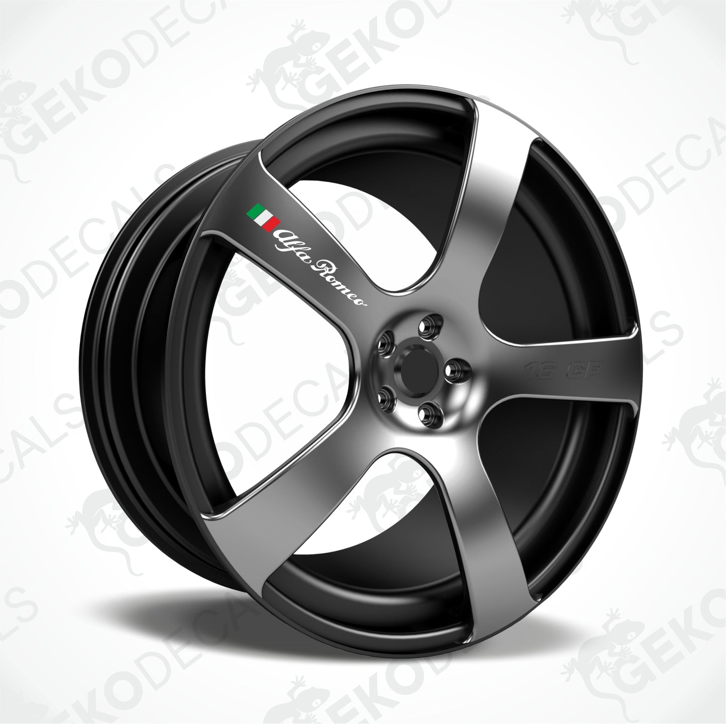 ALFA ROMEO WHEEL DECAL WITH ITALY FLAG
