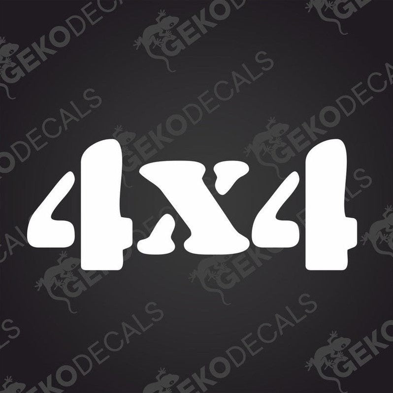 White 4x4 die cut decal for car exterior or interior use