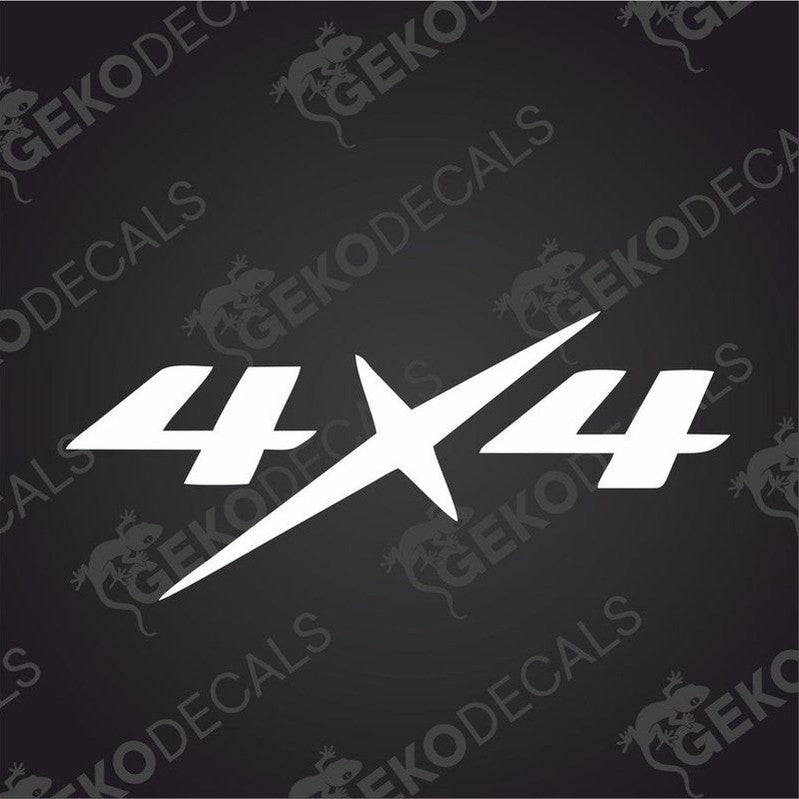 White 4x4 die cut vinyl decal for car exterior or interior