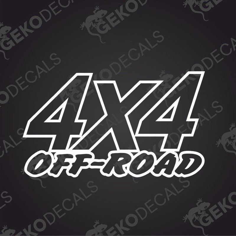 White 4x4 Off Road die cut decal on transfer paper for car exterior or interior