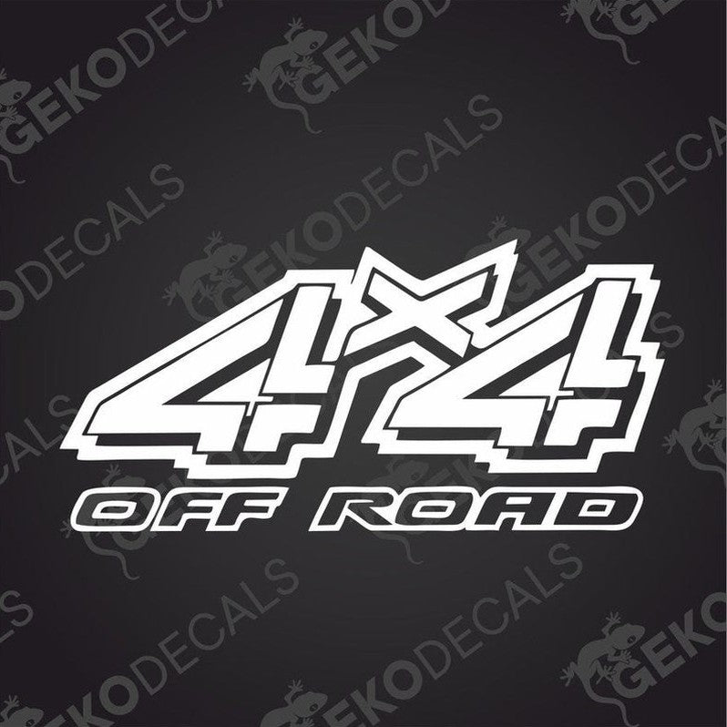 White 4x4 Off Road die cut vinyl decal for car exterior or interior