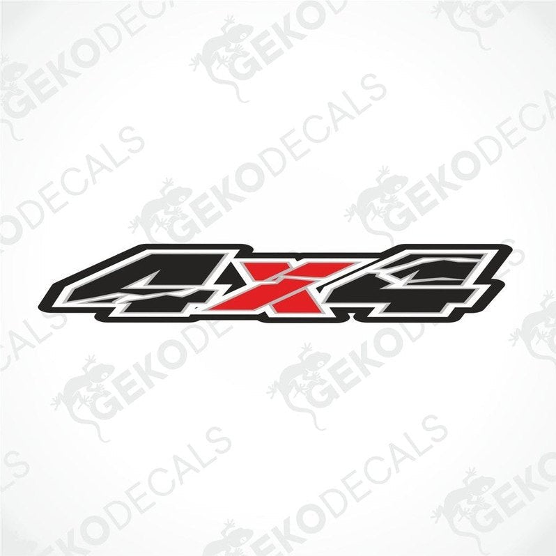 Black and red 4X4 die-cut car decal with bold stylized font for off-road vehicle exterior or interior use