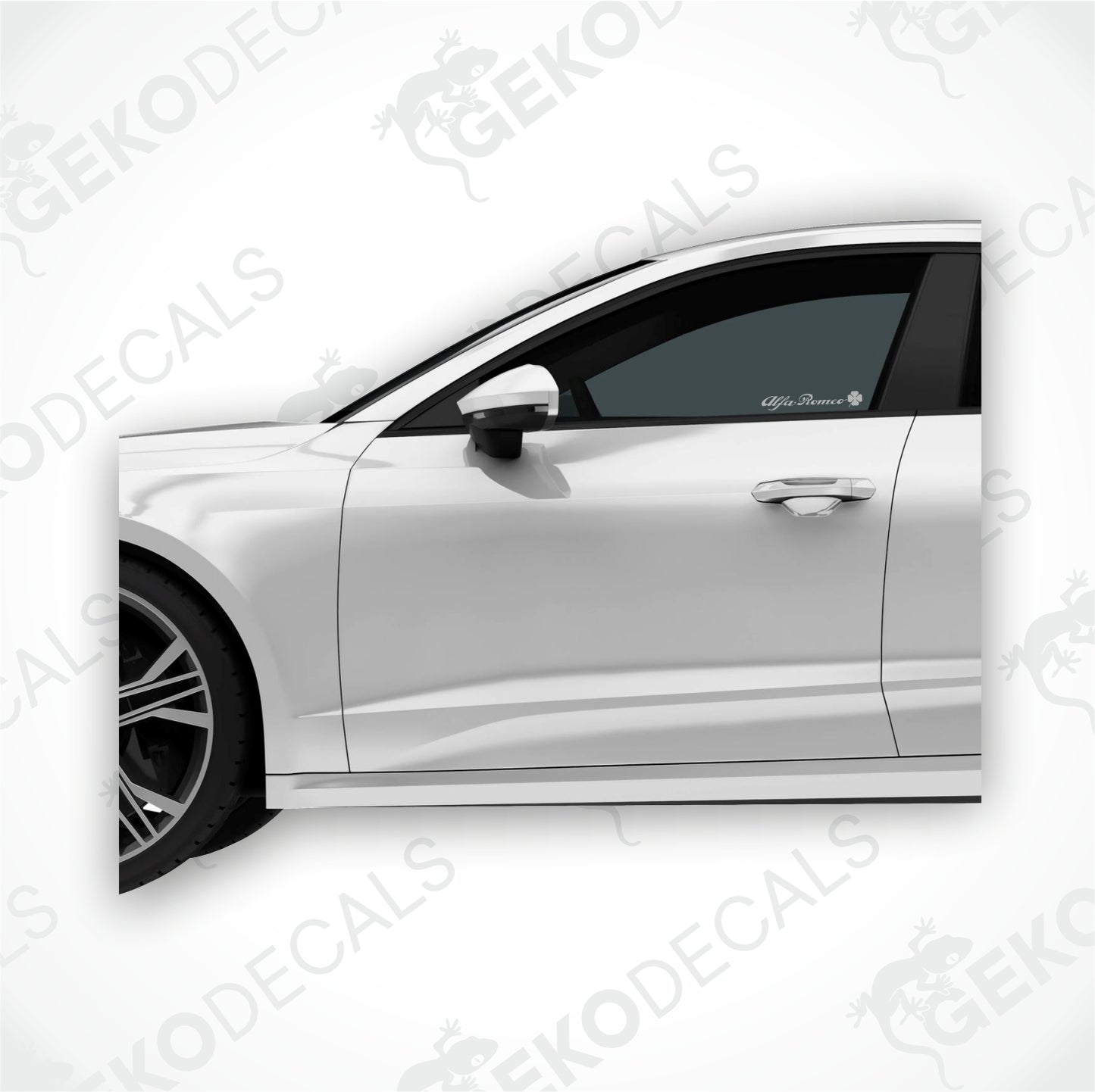 ALFA ROMEO QUADRIFOGLIO SANDBLAST SIDE WINDOW DECALS