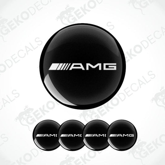 A set of four black vinyl decals with the AMG logo.