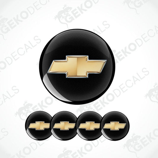 Set of vinyl decals with the polyurethane coating, including four different sized decals with the CHEVROLET logo.