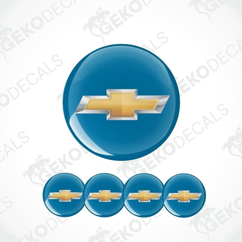 A set of vinyl decals with polyurethane coating, featuring the CHEVROLET logo, displayed on a white background.