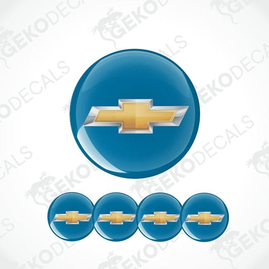 A set of vinyl decals with polyurethane coating, featuring the CHEVROLET logo, displayed on a white background.