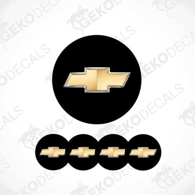 Set of vinyl decals with the polyurethane coating, including four different sized decals with the CHEVROLET logo.