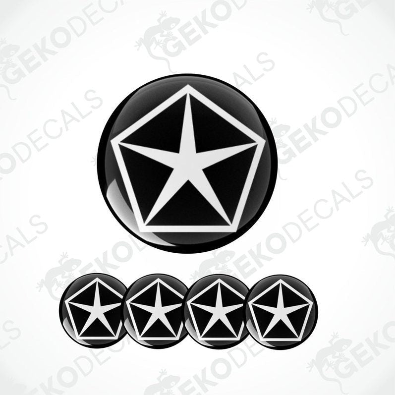 Set of four black and white vinyl decals with the Chrysler logo.
