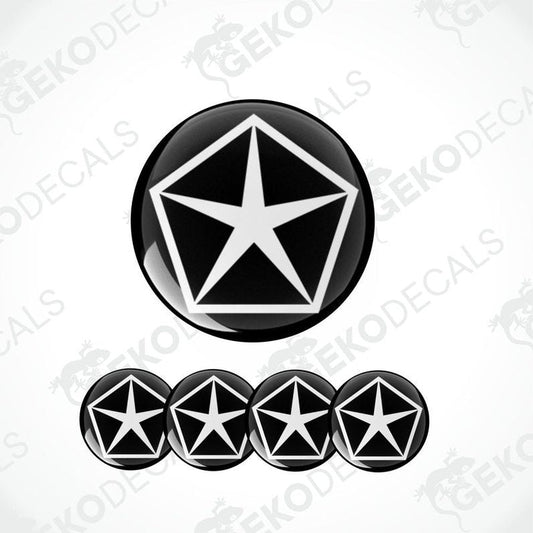 Set of four black and white vinyl decals with the Chrysler logo.