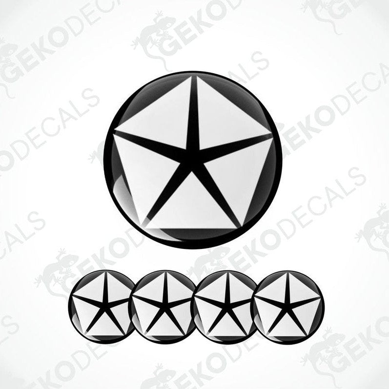 Set of four black and white vinyl decals with the Chrysler logo.