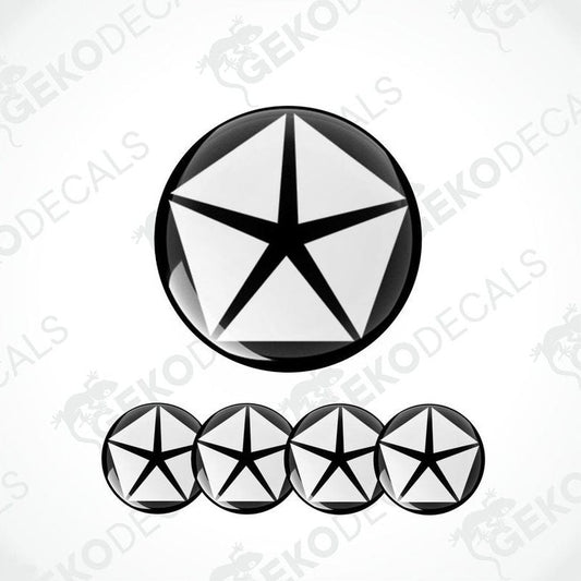 Set of four black and white vinyl decals with the Chrysler logo.