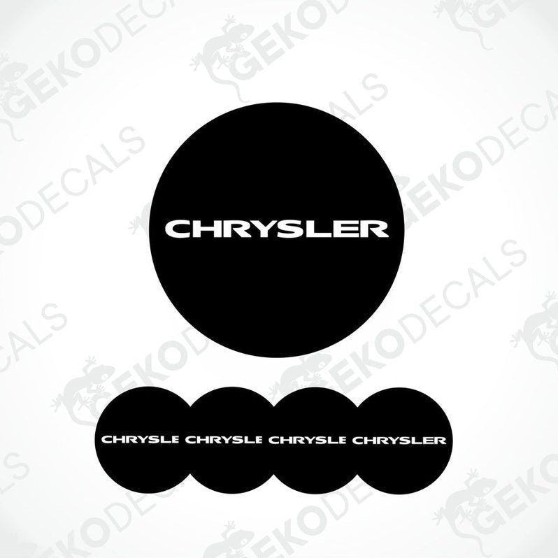 Set of four black and white vinyl decals with the Chrysler logo.