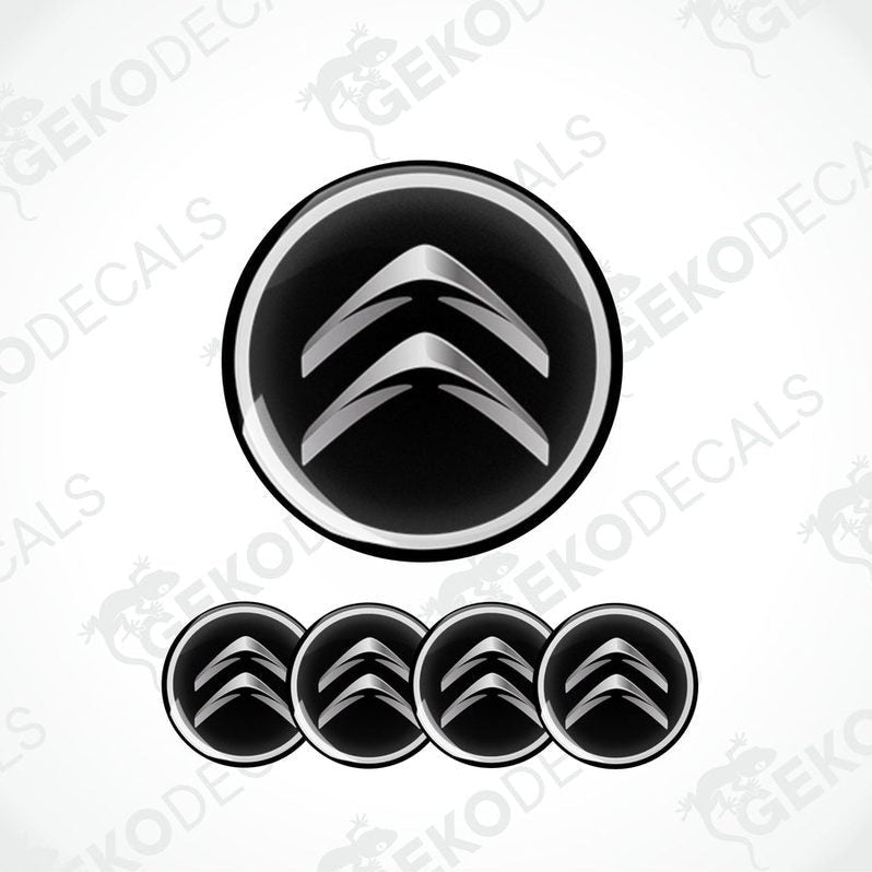 A set of four black vinyl decals with the CITROEN logo.