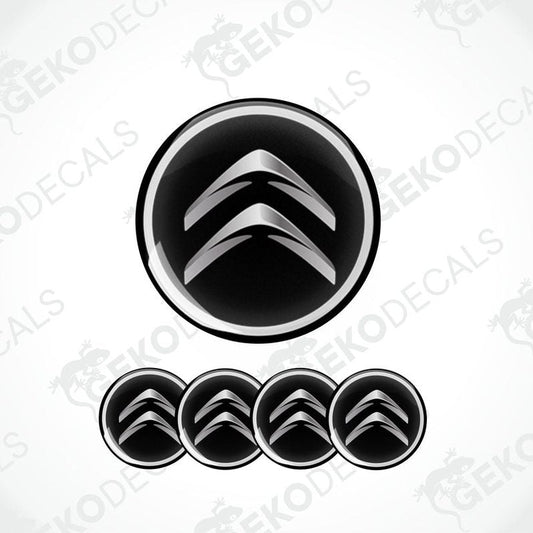 A set of four black vinyl decals with the CITROEN logo.