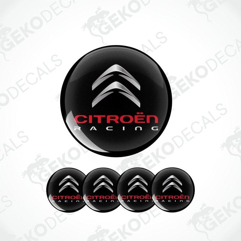 Set of four vinyl decals with the CITROEN RACING logo, predominantly black with red and white text and accents.