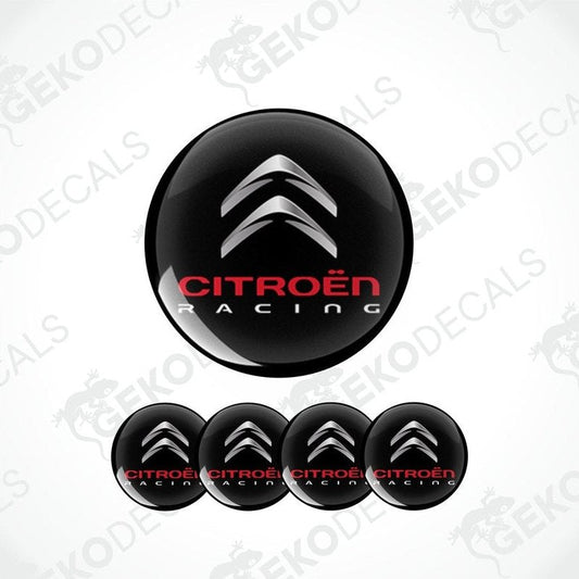 Set of four vinyl decals with the CITROEN RACING logo, predominantly black with red and white text and accents.