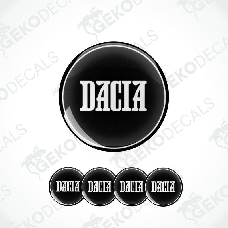 A set of black vinyl decals with the DACIA logo displayed prominently in the center.