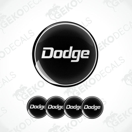 A set of black vinyl decals with the 'Dodge' brand logo.