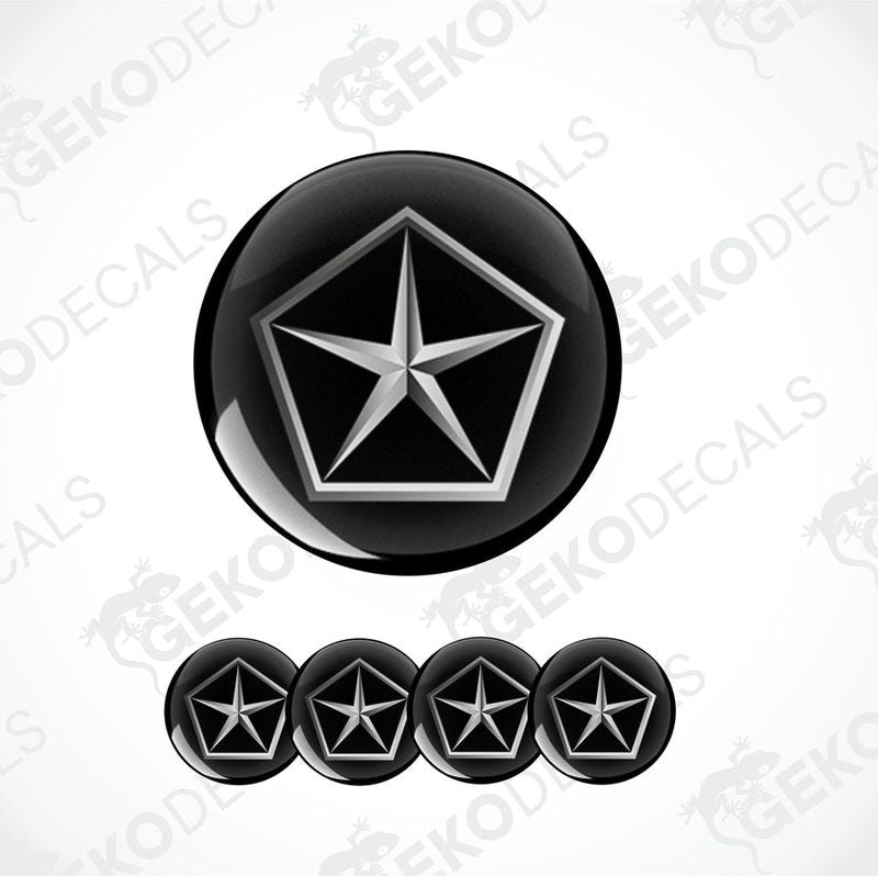 A set of black vinyl decals with the 'Dodge' brand logo in grey.