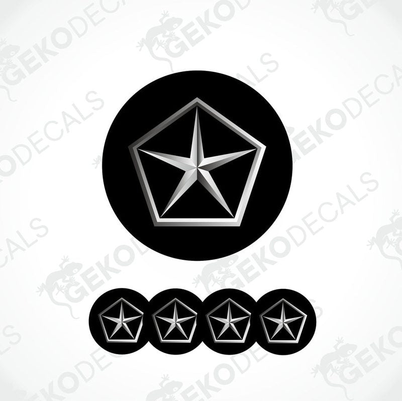 A set of black vinyl decals with the 'Dodge' brand logo in grey.