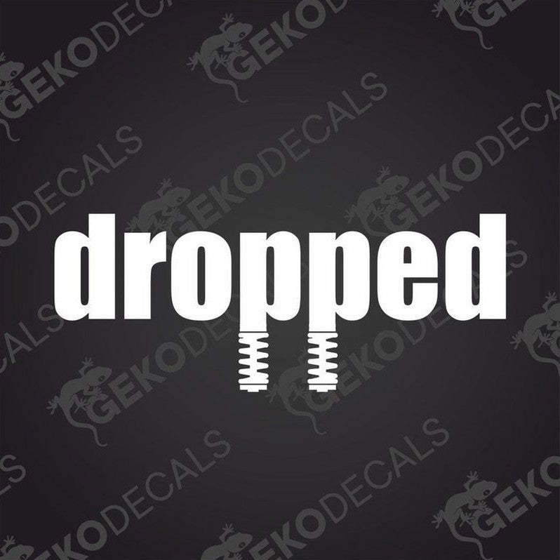 Dropped die cut car sticker with spring detail on dark background