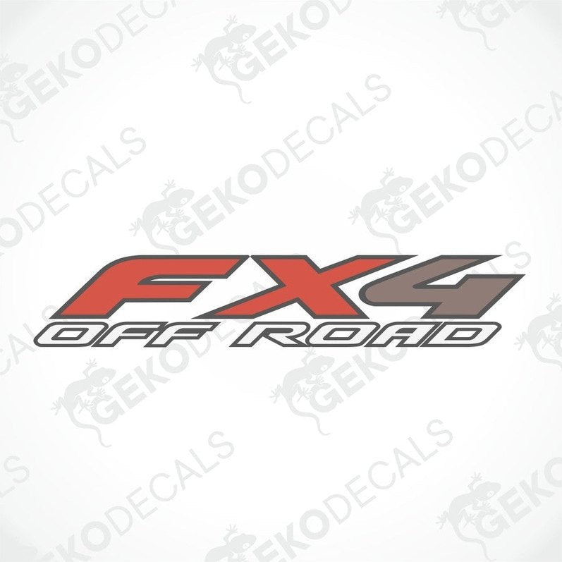 FX4 Off Road die-cut car decal with red and black lettering for 4x4 exterior or interior use