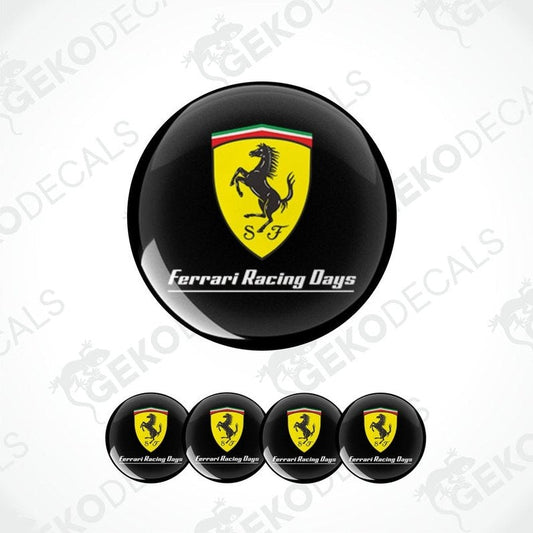 A set of vinyl decals for a car, featuring the Ferrari Racing Days logo.