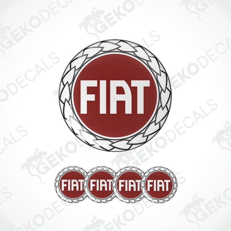 A set of vinyl decals for a car with the brand name 'FIAT' on them, displayed on a white background.