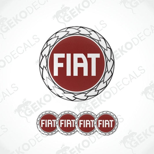 A set of vinyl decals for a car with the brand name 'FIAT' on them, displayed on a white background.