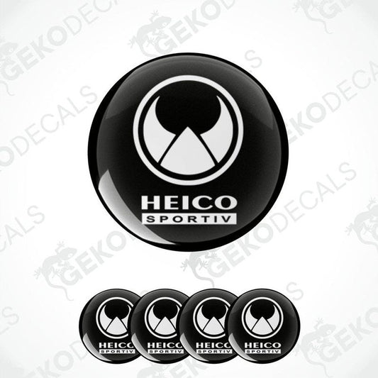 Four silicone rim stickers with Volvo Heico Sportiv logo