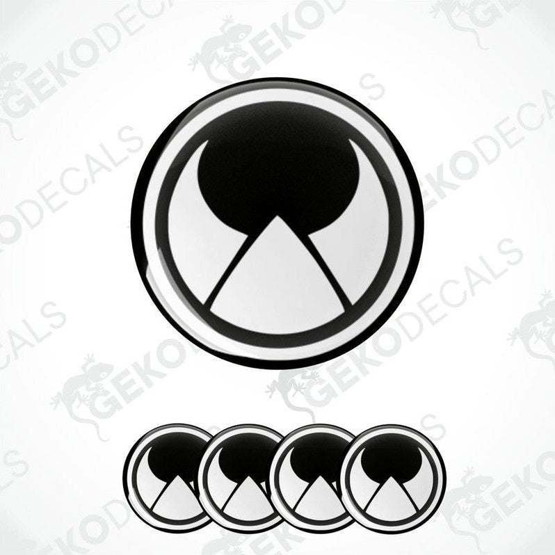 Four silicone rim stickers with Volvo Heico logo