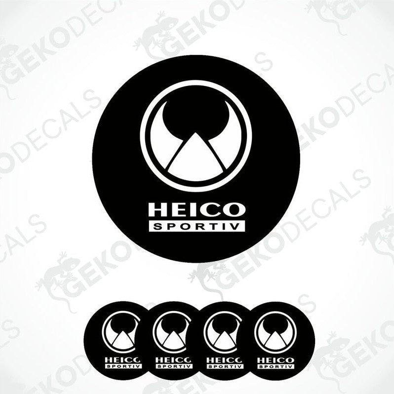 Four silicone rim stickers with Volvo Heico Sportiv logo
