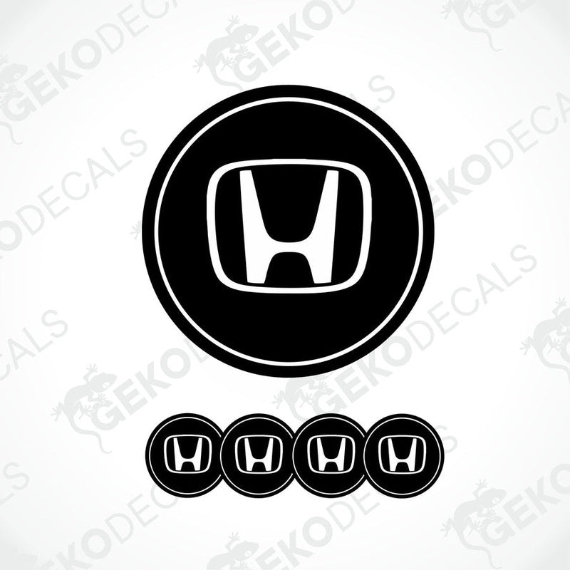 A set of four white and red vinyl decals with the HONDA logo.