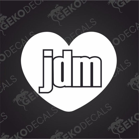 Text cut out of a white sticker I LOVE JDM