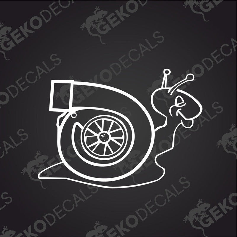 A snail with a happy face whose home is a turbo.