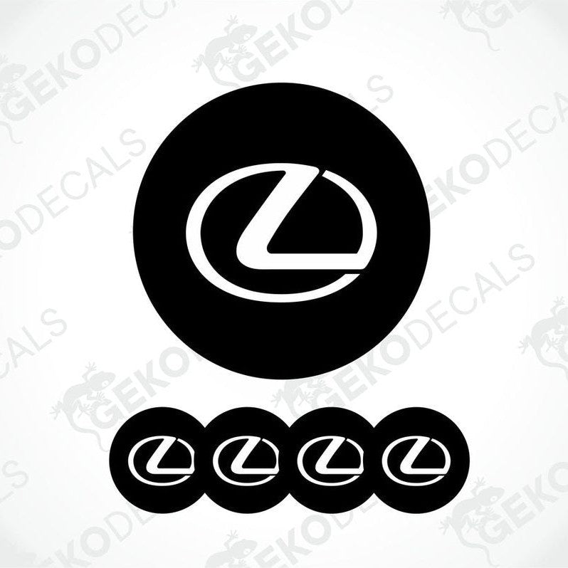 A set of four vinyl decals with a polyurethane coating featuring the LEXUS logo.