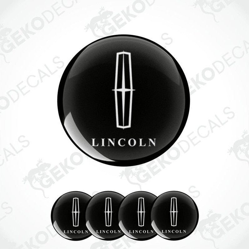Set of four black vinyl decals with the Lincoln logo.
