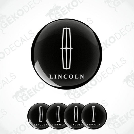 Set of four black vinyl decals with the Lincoln logo.